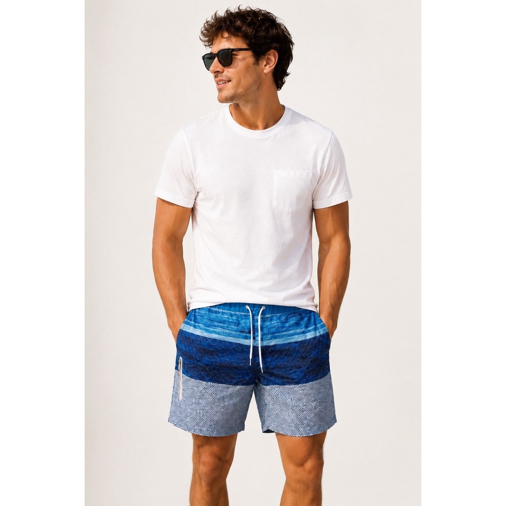Zeroxposur Large Blue Swim Trunks Quick Dry Beach Shorts
